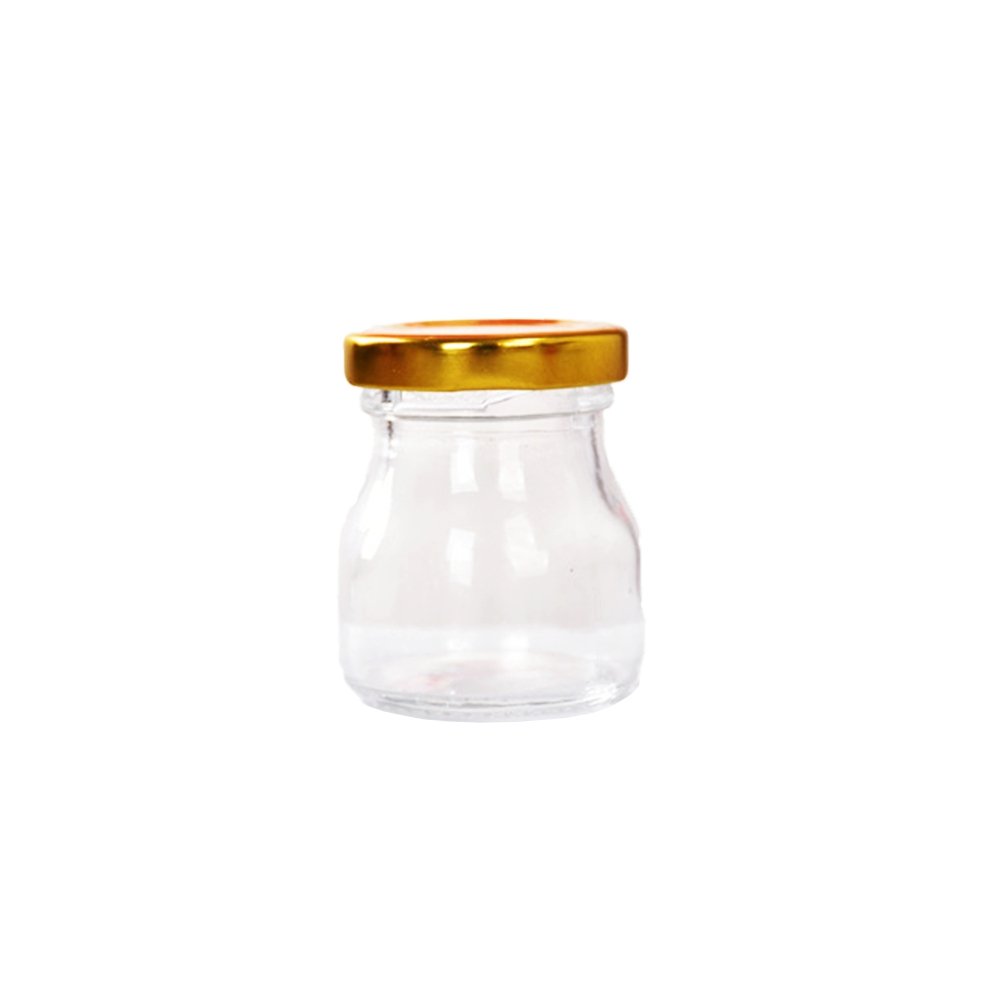 50mL Glass Jar With Gold Metal Twist Lid - TEM IMPORTS™
