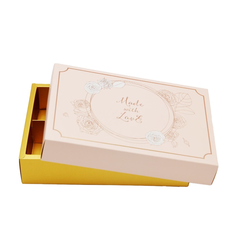 6 Compartment Paper Box - Pink & Gold - TEM IMPORTS™