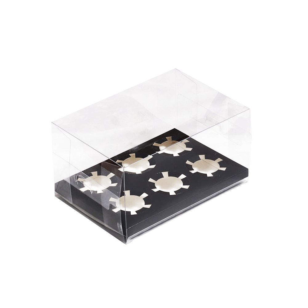 6 Cupcake Clear Box With Paper Tray - TEM IMPORTS™