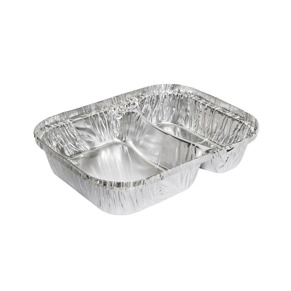 600mL Heavy Duty 2 Compartment Meal Foil Tray - TEM IMPORTS™