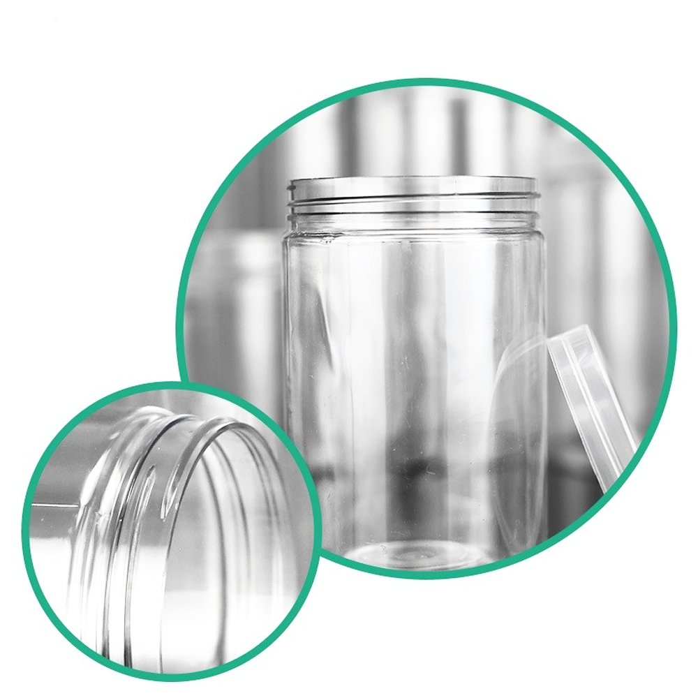 600mL/89mm Neck Straight Sided Plastic Jar With Metal Lid - TEM IMPORTS™