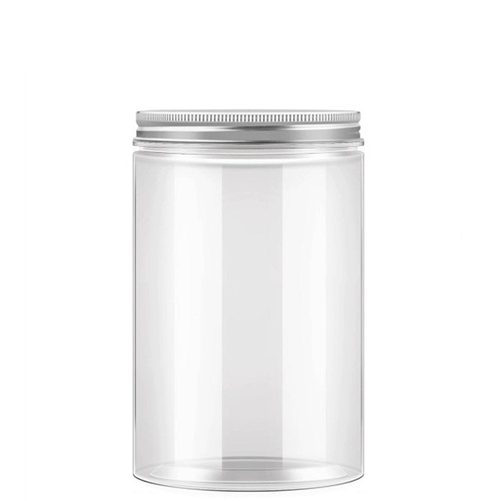 600mL/89mm Neck Straight Sided Plastic Jar With Metal Lid - TEM IMPORTS™