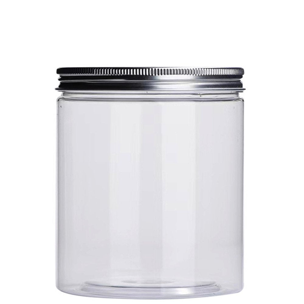 650mL/100mm Neck Straight Sided Plastic Jar With Metal Lid - TEM IMPORTS™