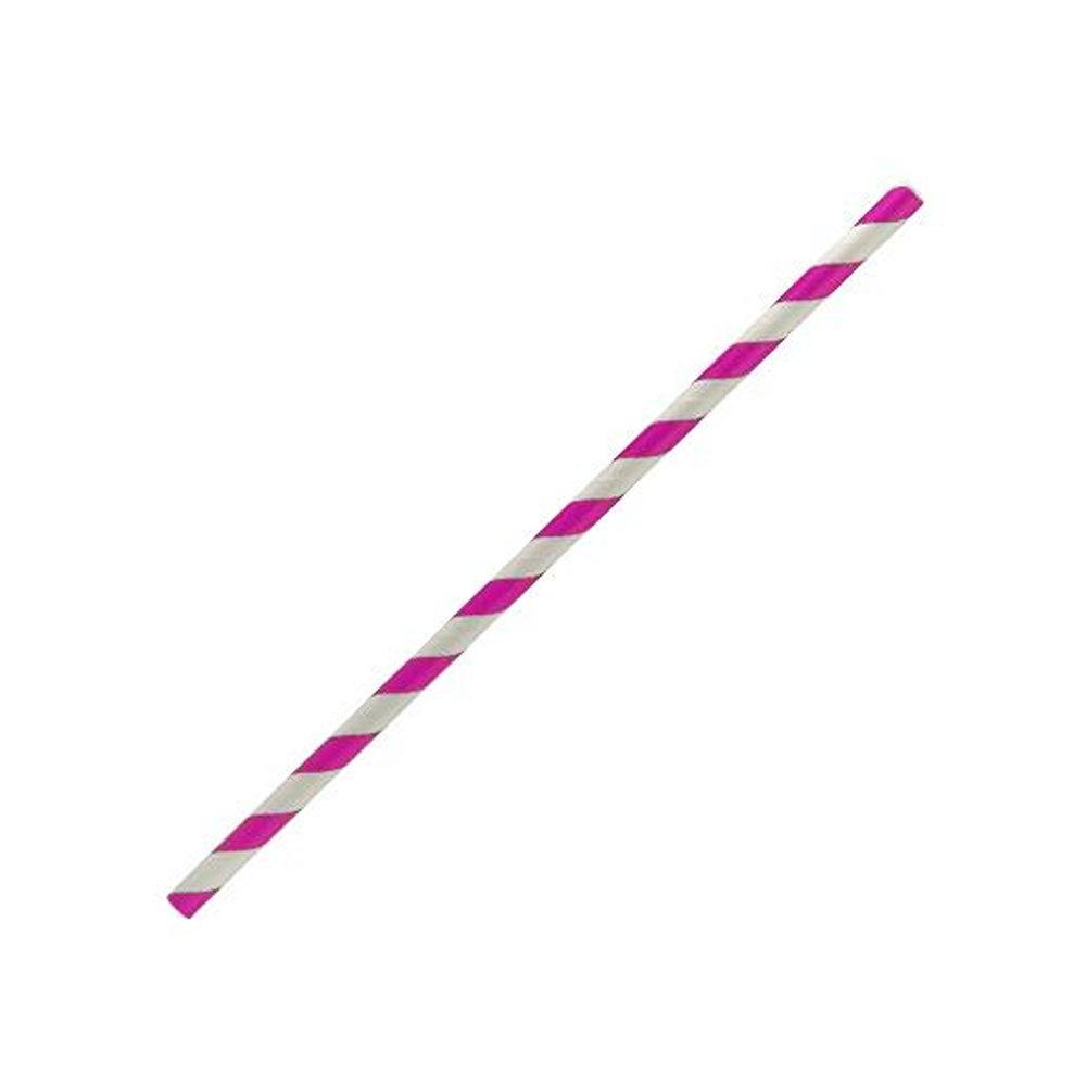 Paper Straw Regular Pink Stripe