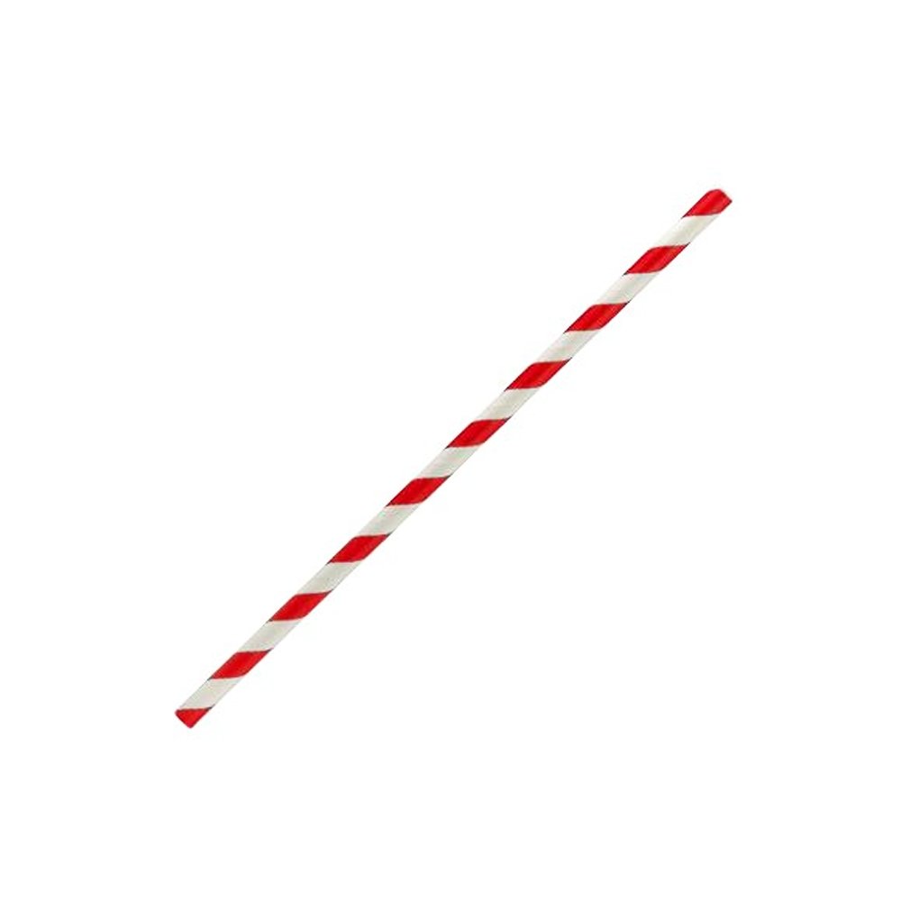 Paper Straw Regular Red Stripe