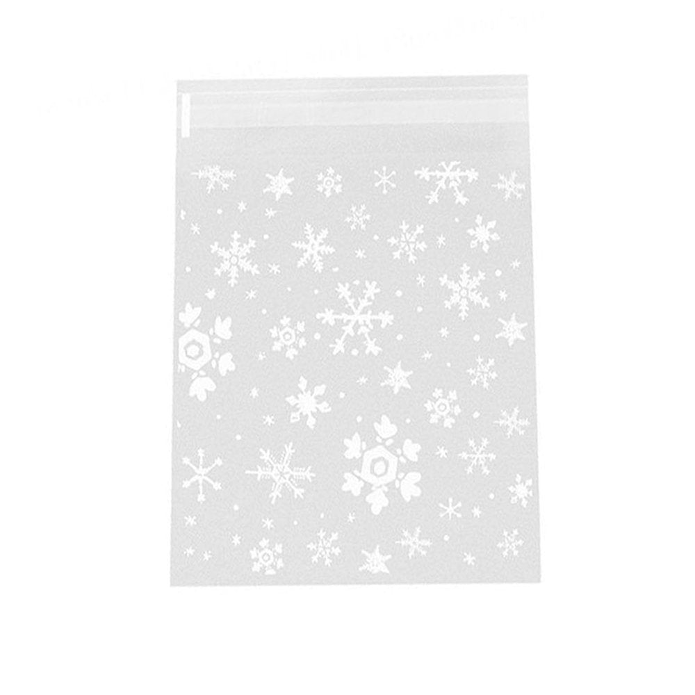 70x70mm Snowflakes Self Adhesive Sealing Bag-Pk100 - TEM IMPORTS™
