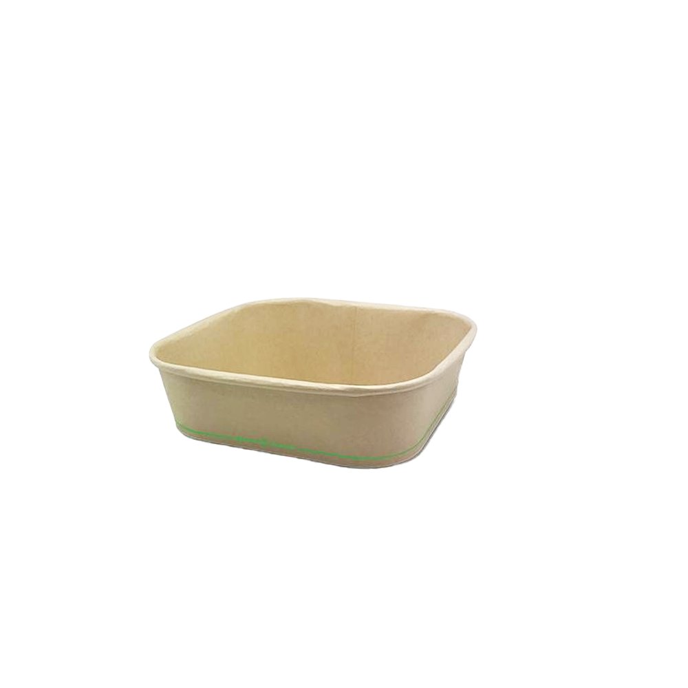 750mL BioPBS Coated Bamboo Paper Square Container - TEM IMPORTS™