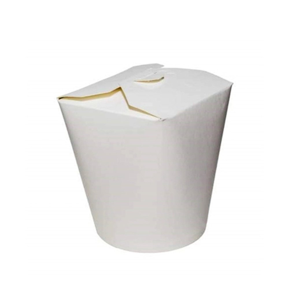 750mL White PE Coated Paper Noodle Boxes - Round Bottom - TEM IMPORTS™
