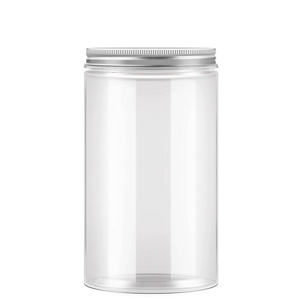 750mL/89mm Neck Straight Sided Plastic Jar With Metal Lid - TEM IMPORTS™