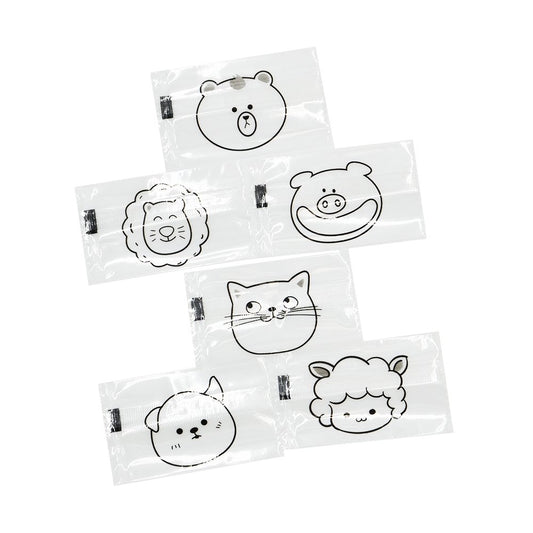 75x45mm Heat Seal Nougat Bags -Pk100-Animal Face - TEM IMPORTS™