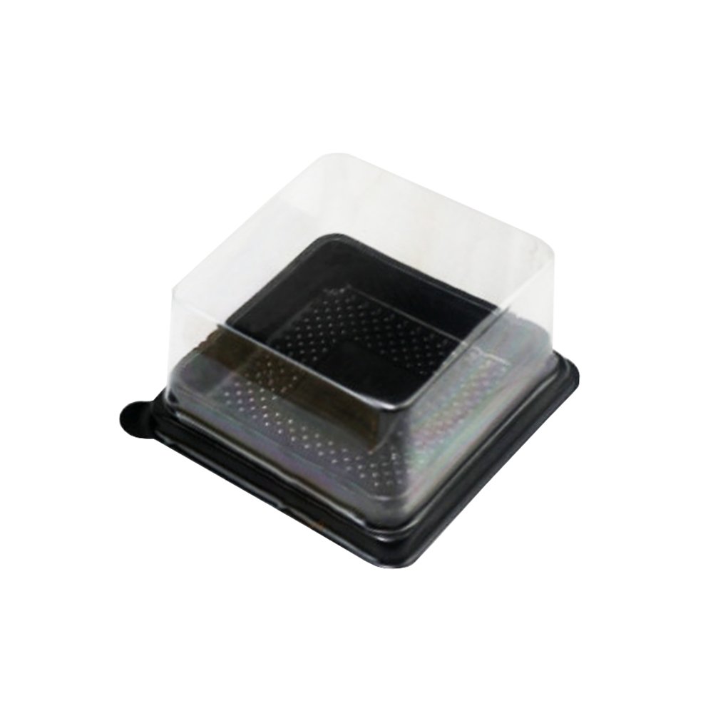 75x75mm Black Square Base With Clear Lid - TEM IMPORTS™