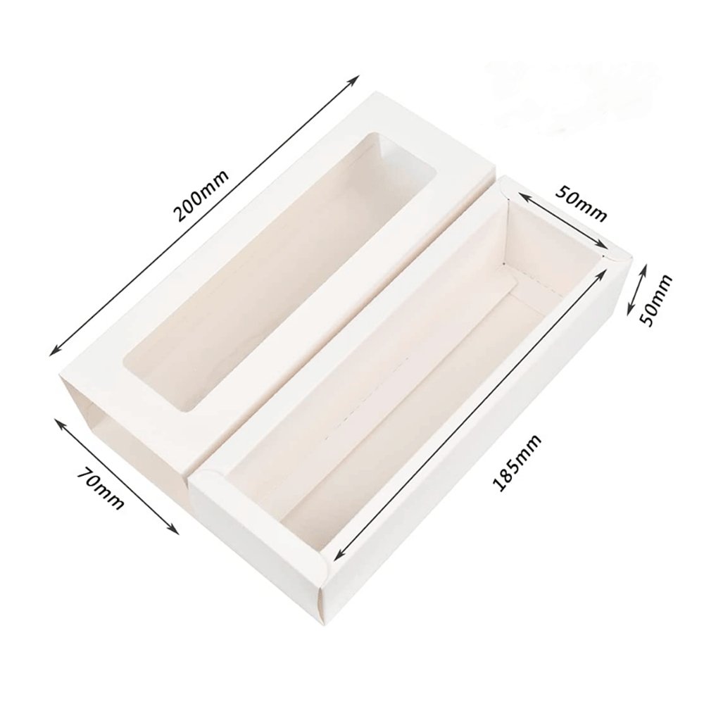 8 Macarons White Paper Box With Window - TEM IMPORTS™