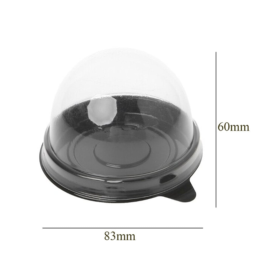 83mm Small Black With Clear Dome Lid - TEM IMPORTS™