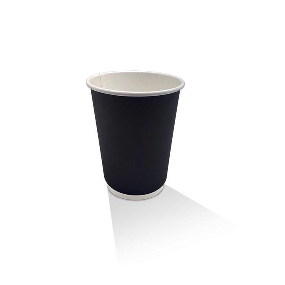8oz/237mL (80mm) PE Coated DW Paper Cup Black - TEM IMPORTS™