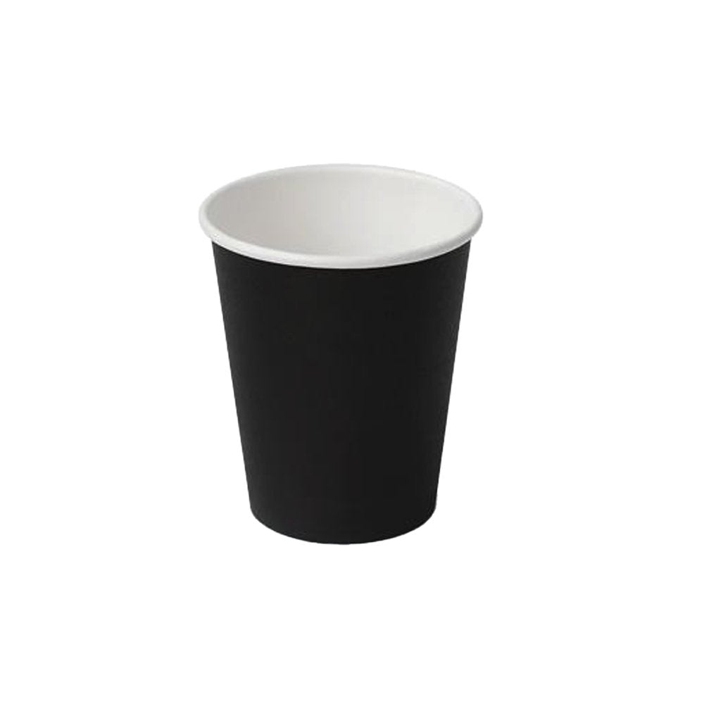 8oz/237mL PE Coated SW Paper Cup Black - TEM IMPORTS™
