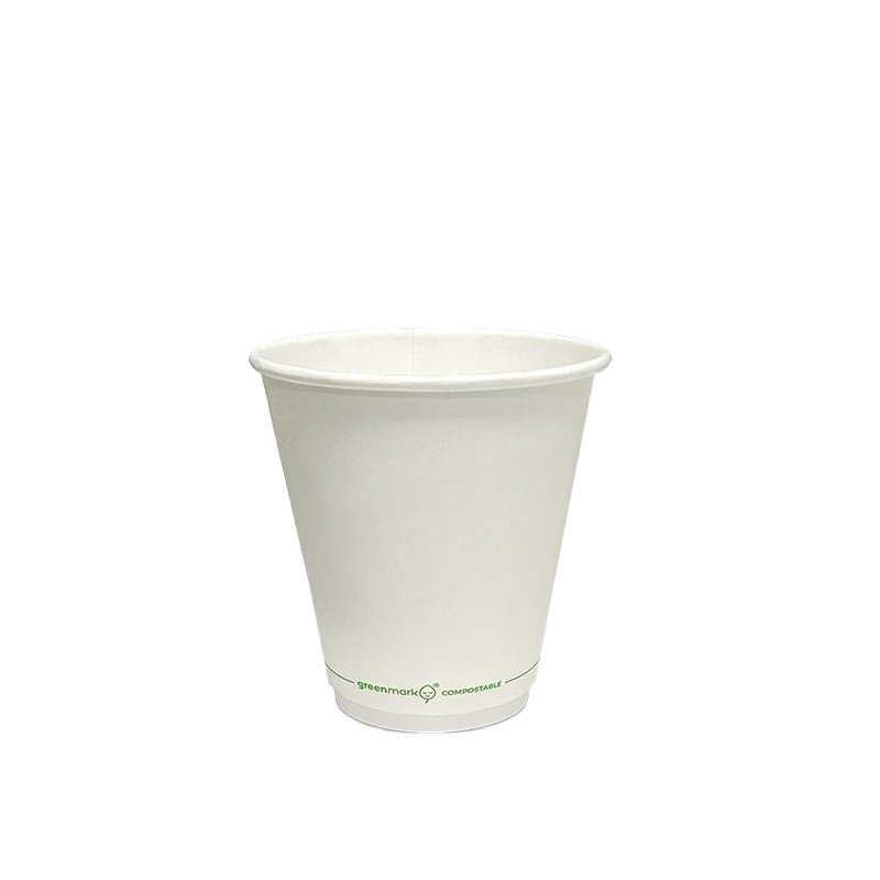 8oz/237mL PLA Coated DW Paper Cup White - TEM IMPORTS™