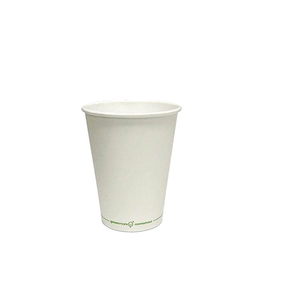 8oz/237mL PLA Coated SW Paper Cup Plain White - TEM IMPORTS™