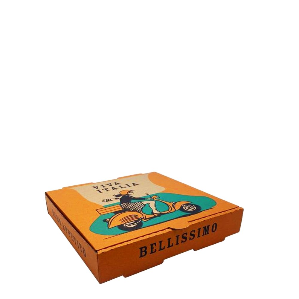 9" Inch Takeaway Pizza Box Kraft Brown Printed - TEM IMPORTS™