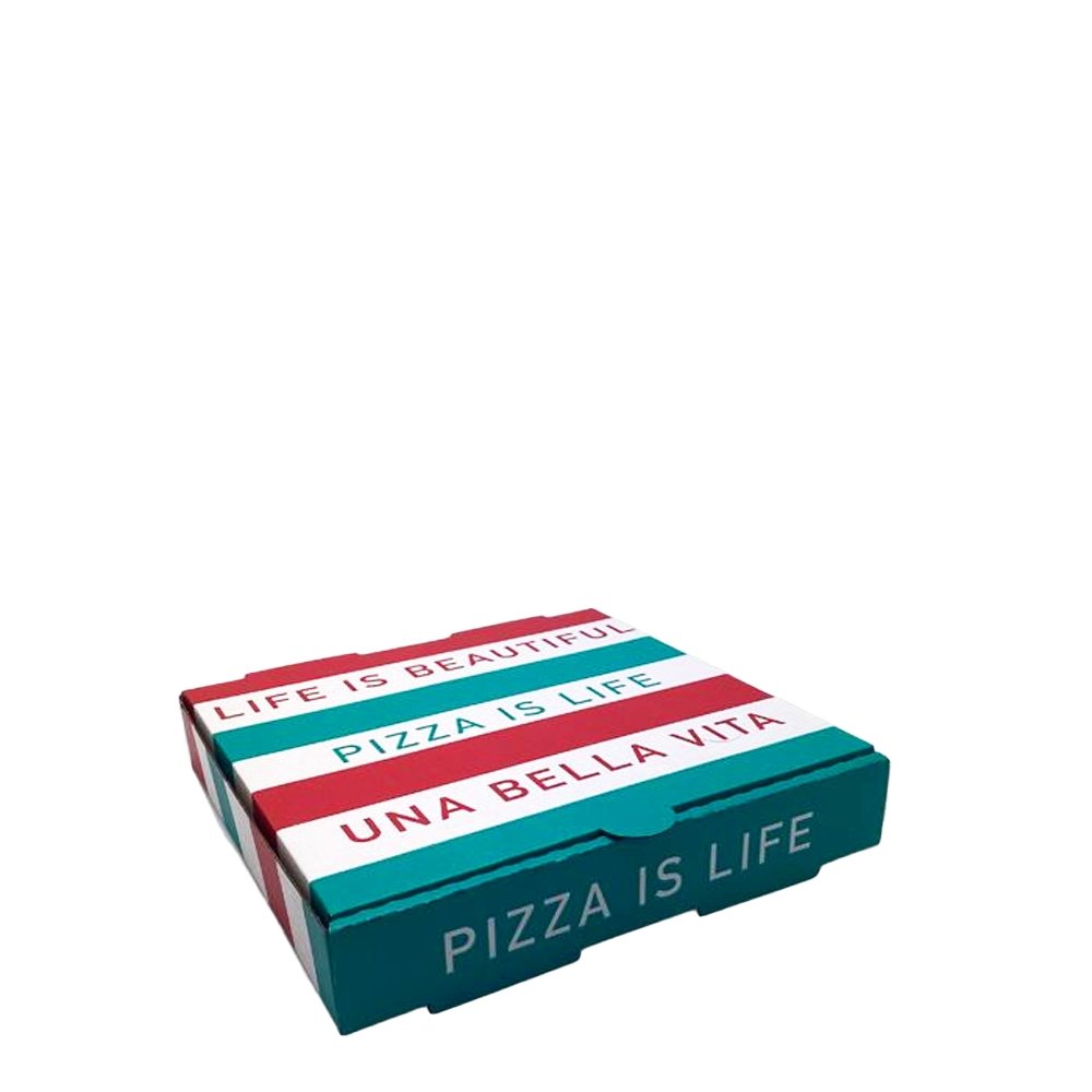 9" Inch Takeaway Pizza Box White Printed - TEM IMPORTS™