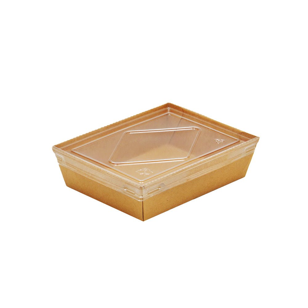 900mL Kraft Paper Rectangular Container With Lid - TEM IMPORTS™