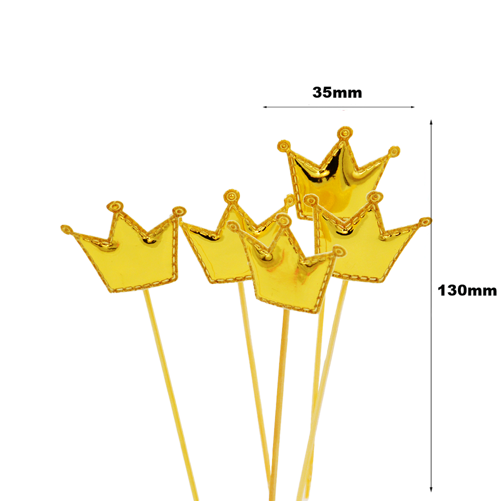 Gold Crown Pillow Cake Topper - Pack of 5