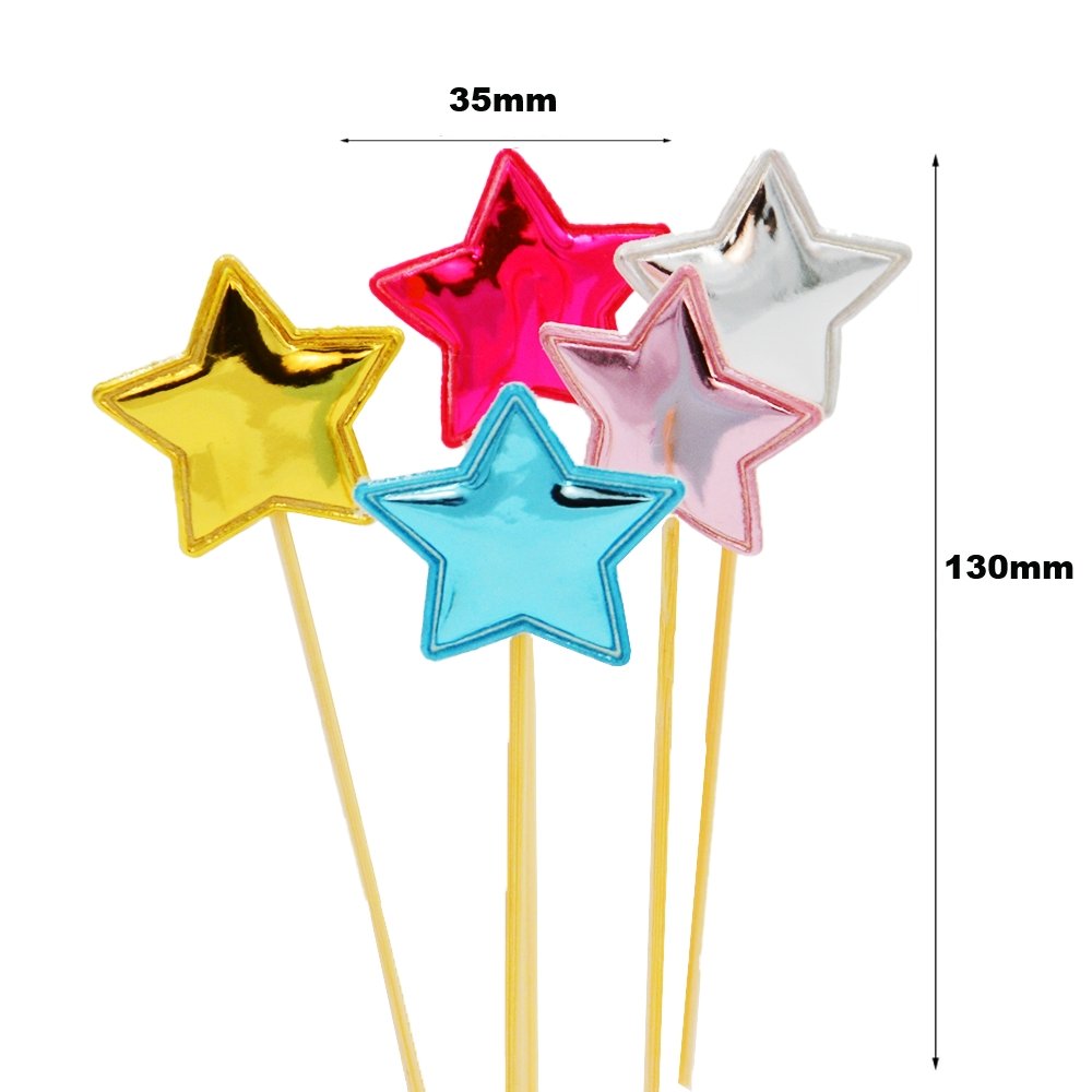 Assorted Colour Star Pillow Cake Topper - Pack of 5 - TEM IMPORTS™