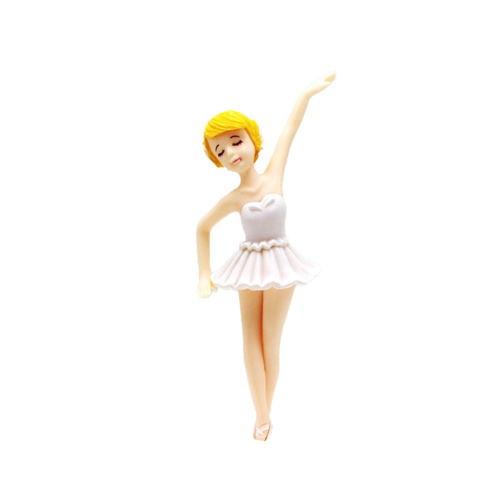Balerina Dancing Girl With White Dress Cake Topper