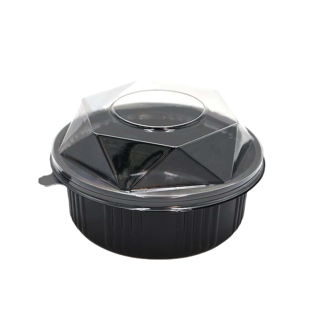 Black Round Bowl With Clear Diamond Lid - TEM IMPORTS™