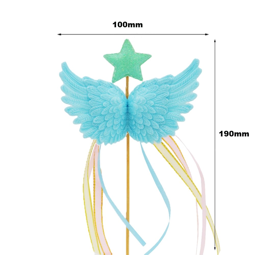 Blue Angel Wing With Star Cake Topper - TEM IMPORTS™