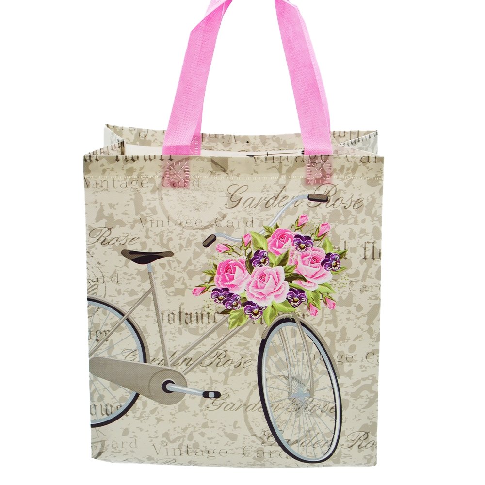 Classic Medium Bicycle Coated Non Woven Bags - Pk10 - TEM IMPORTS™