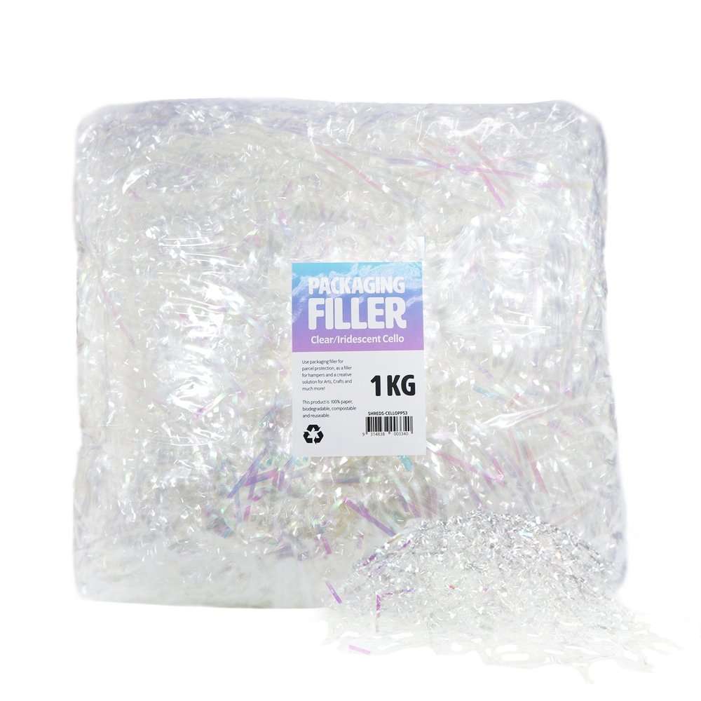Clear & Iridescent Pearl Shreds Fillers - 1Kg Bag