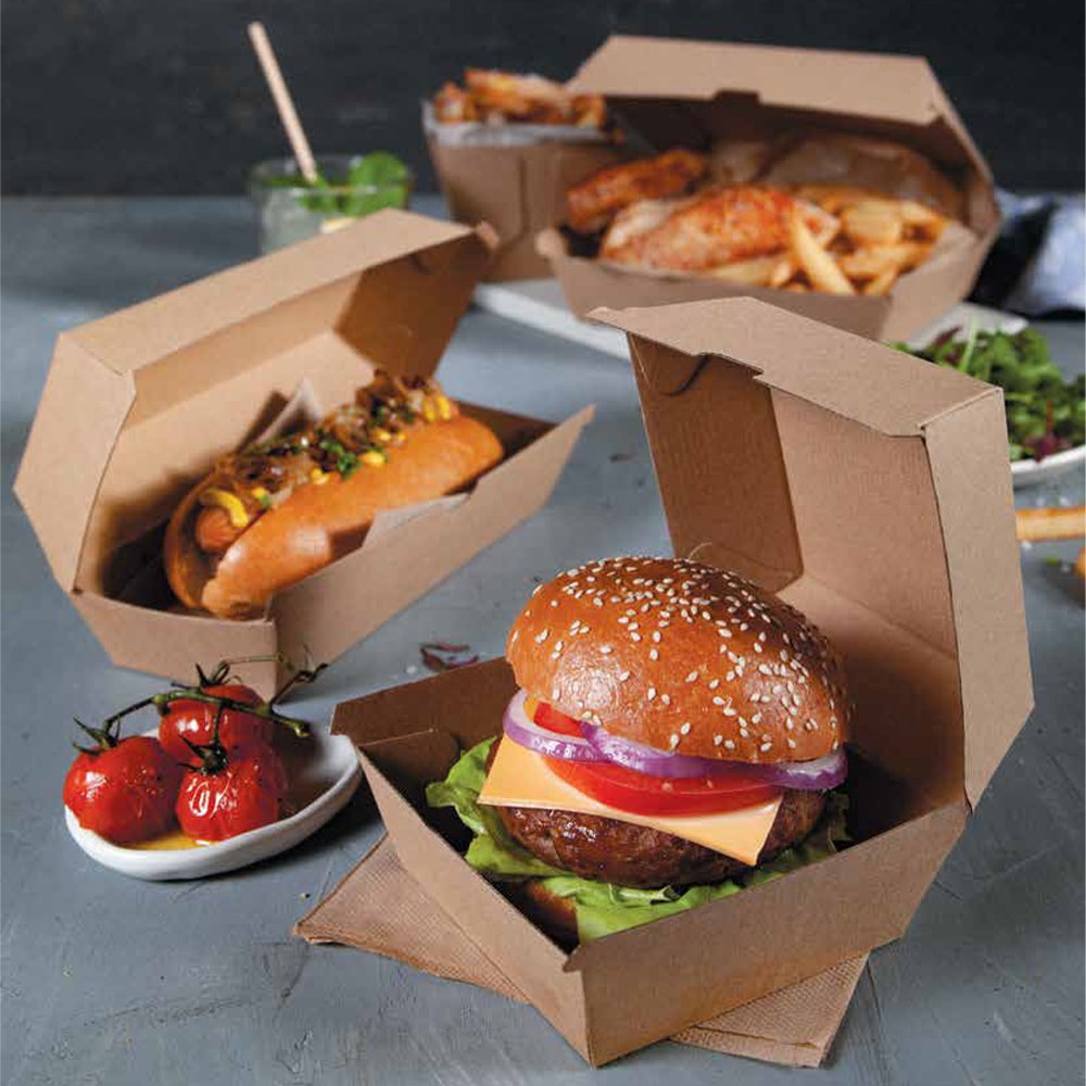 Corrugated Kraft Plain Brown Dinner Box - TEM IMPORTS™