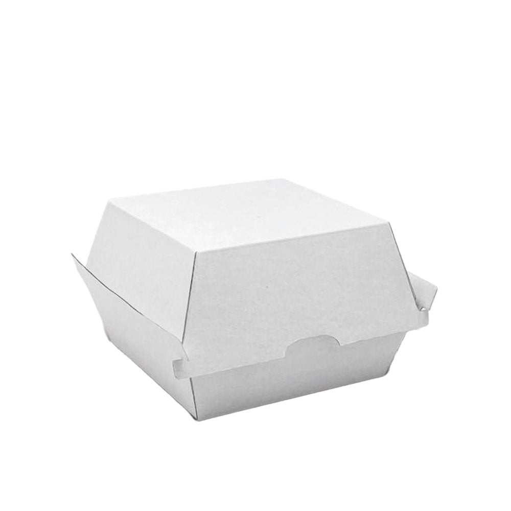 Corrugated Plain White Regular Burger Box