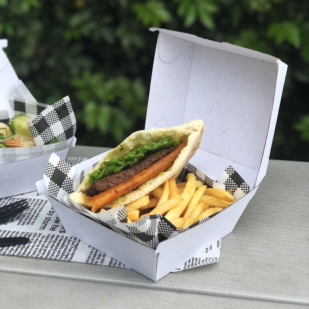 Corrugated Plain White Regular Burger Box - TEM IMPORTS™