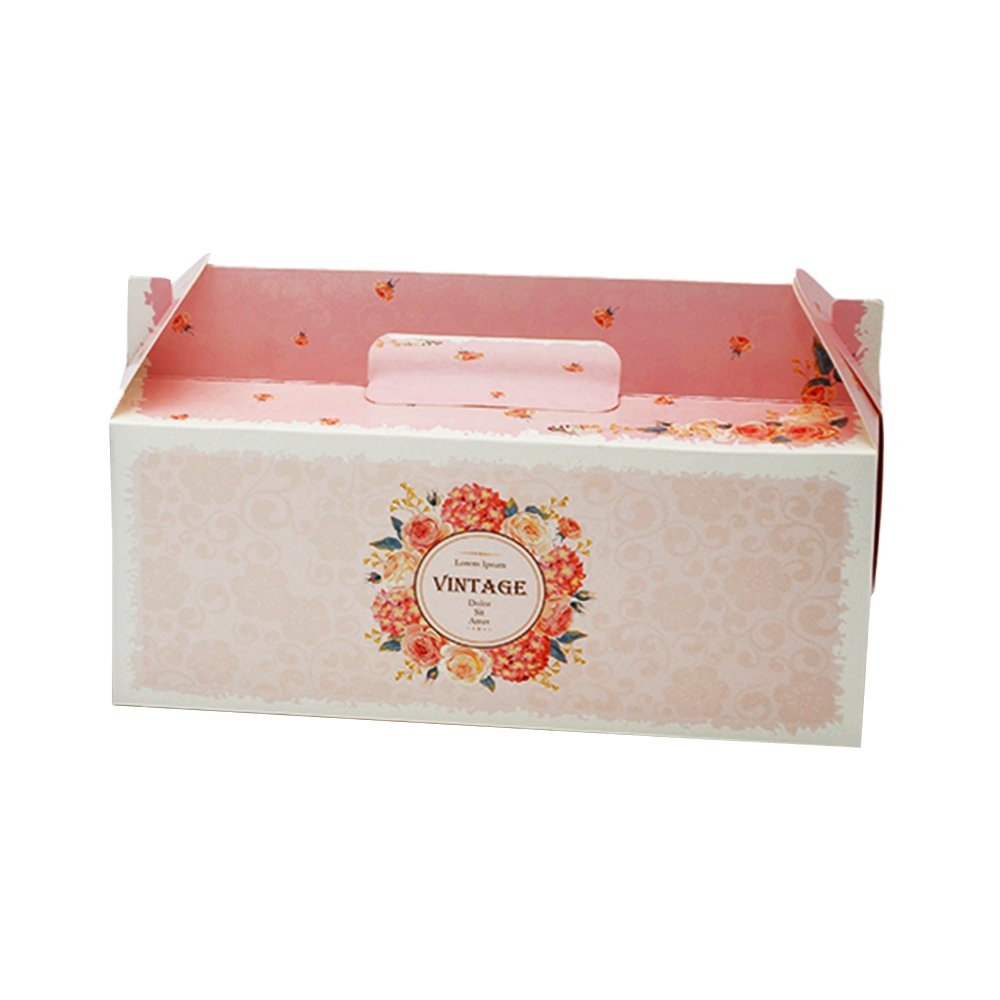 Cupcake Tray Paper Cake Box Handle - Vintage Rose
