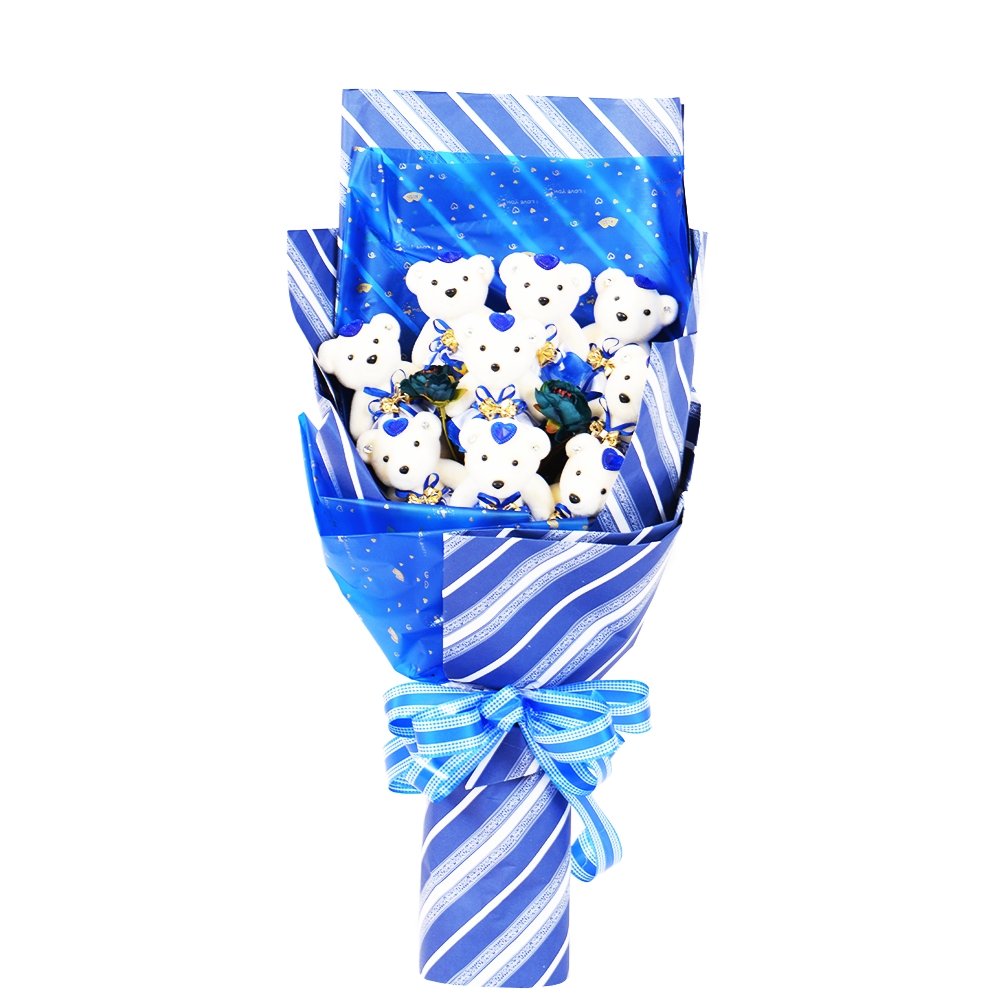 Dark Blue Teddy Bear Bouquet - TEM IMPORTS™