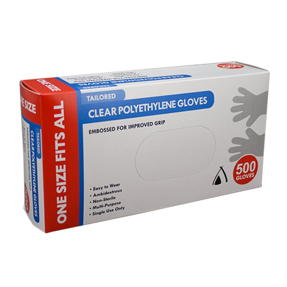 Disposable Gloves LDPE Clear Embossed Large - TEM IMPORTS™