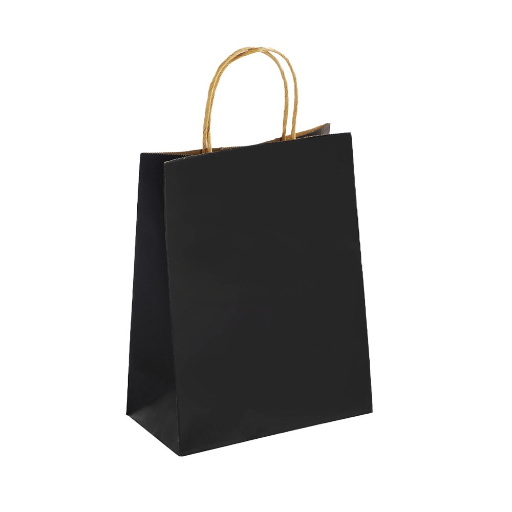 Ex Small Kraft Paper Twist Handle Bag-Black