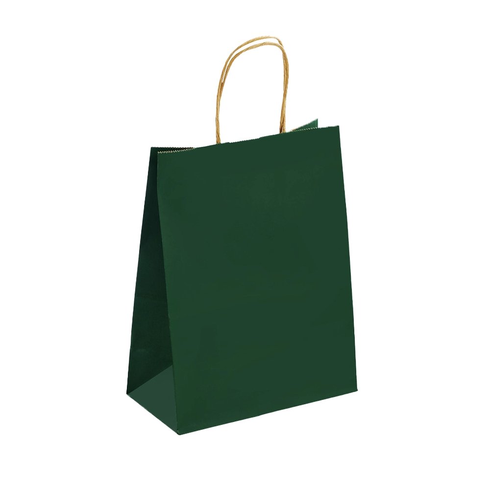 Ex Small Kraft Paper Twist Handle Bag-Emerald Green
