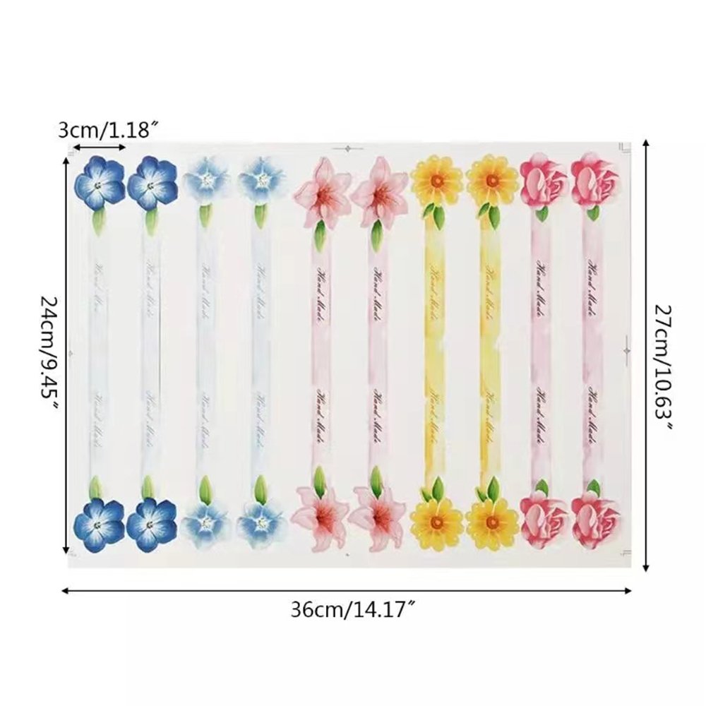 Floral Paper Seal Sticker Strips