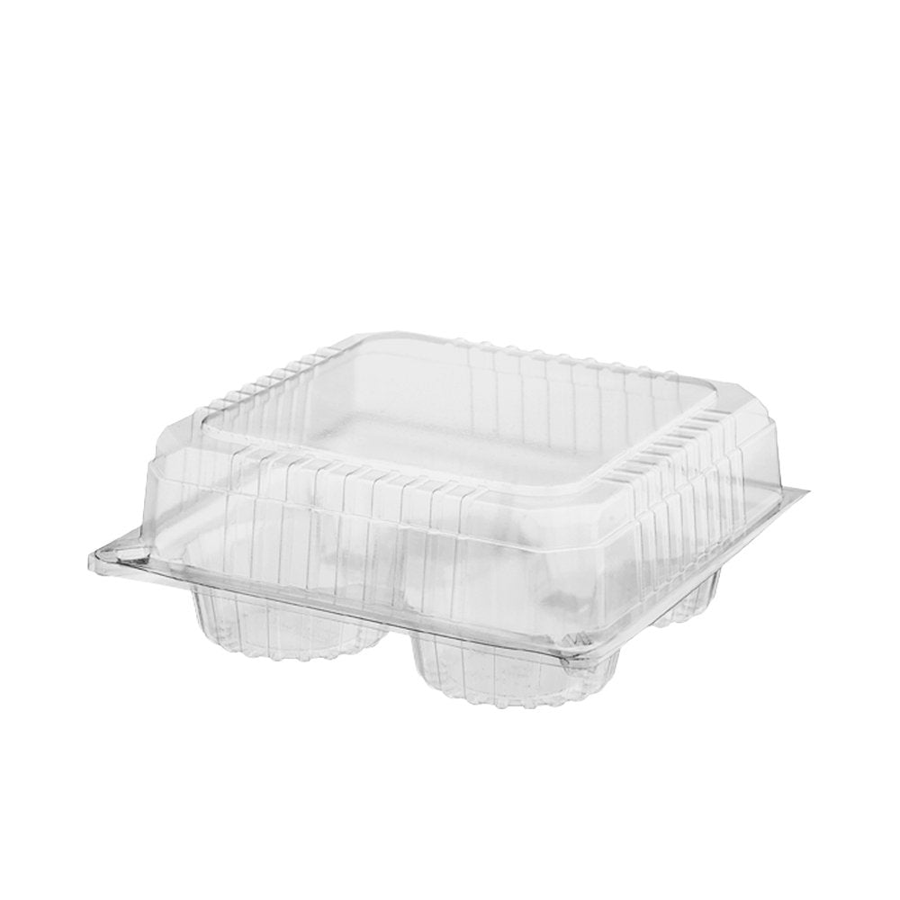 Four Muffin Pack Clearview Hinged Lid Container