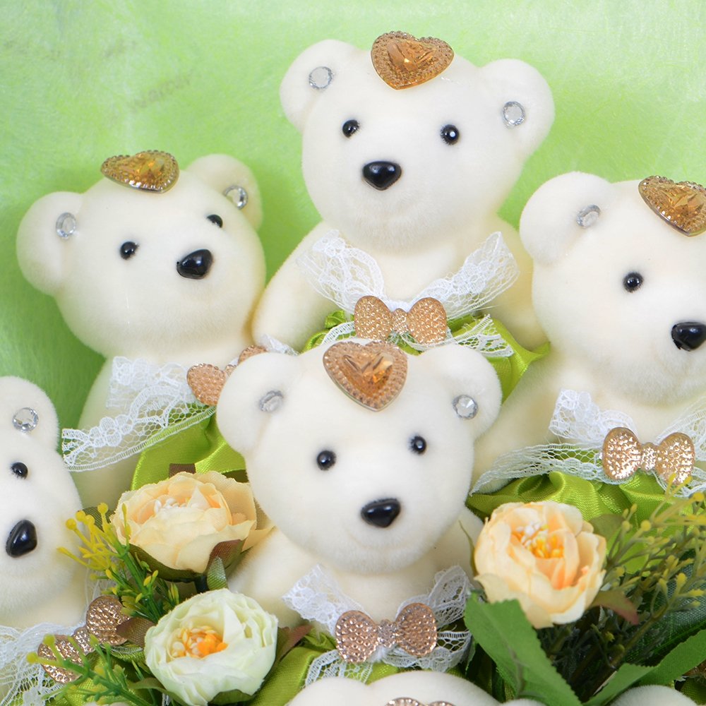 Fresh Green Teddy Bear Bouquet - TEM IMPORTS™