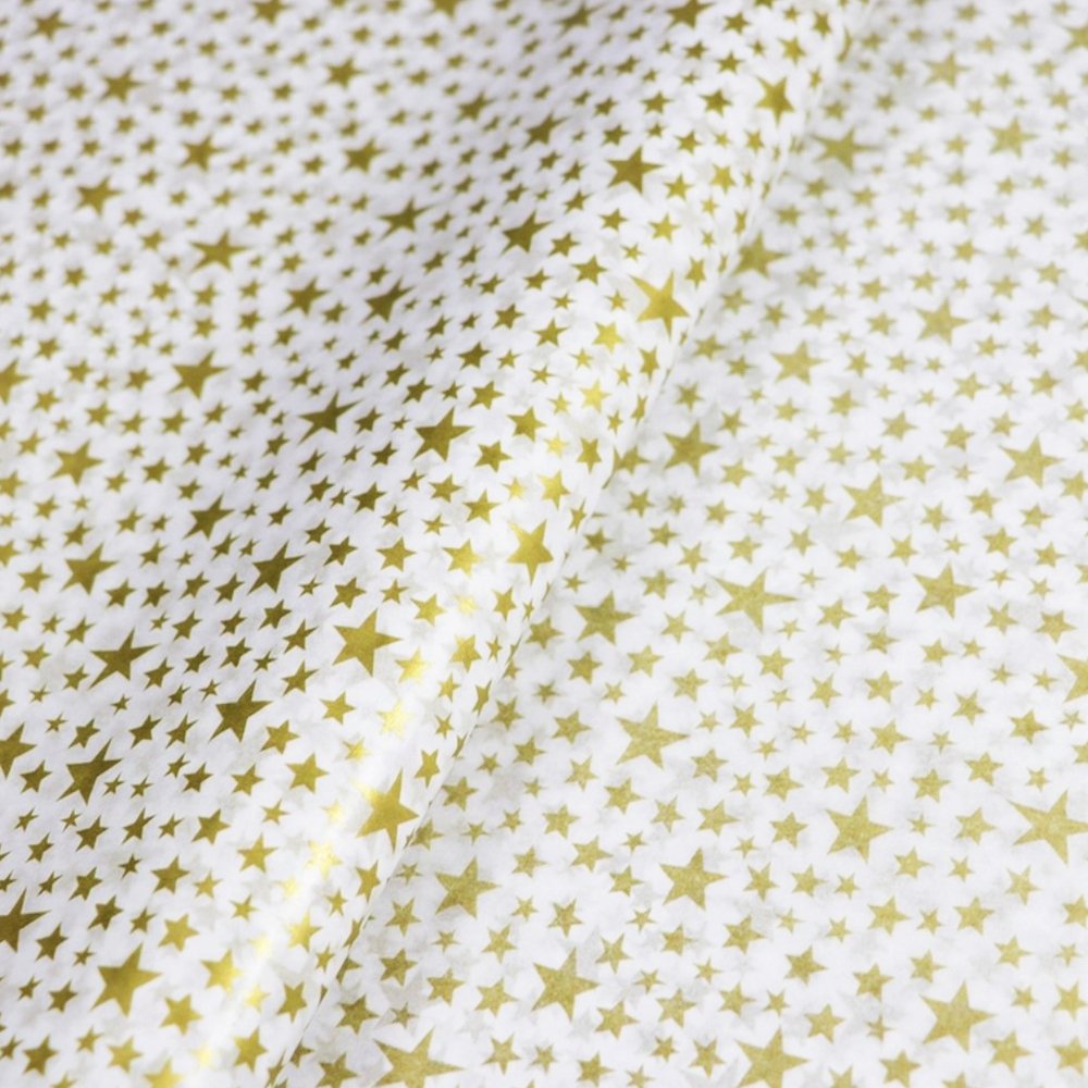 Gift Wrapping Tissue Paper - Gold Star - Pk10 - TEM IMPORTS™