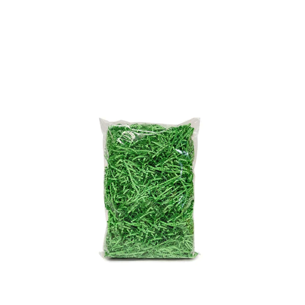 Green Crinkle Paper Shreds Fillers - 250gr Bag