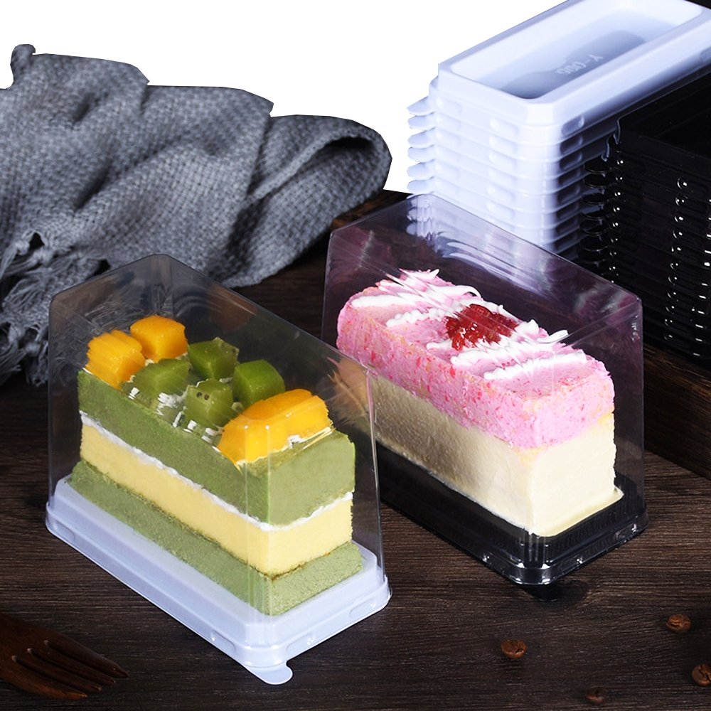 H100mm Individual Tall Rectangular Container With Lid - TEM IMPORTS™Individual Cake Container