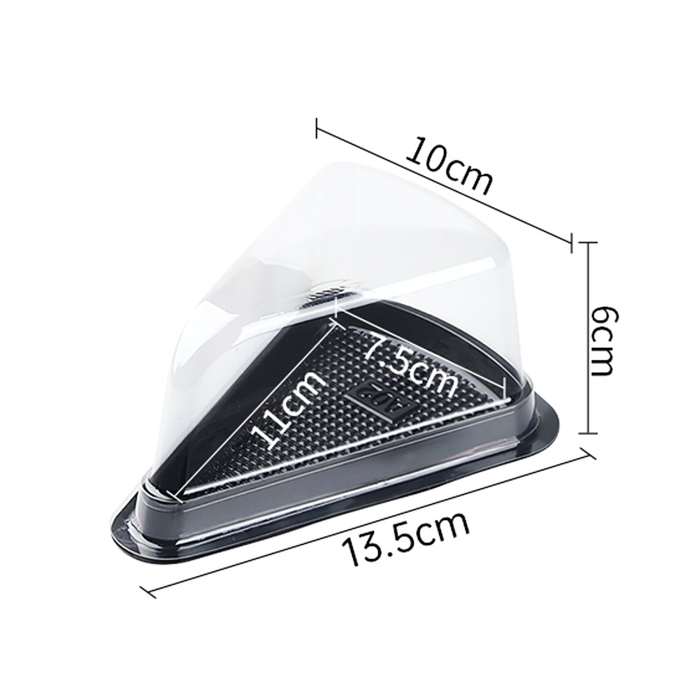 Individual Small Black Triangle Slice Cake With Lid - TEM IMPORTS™