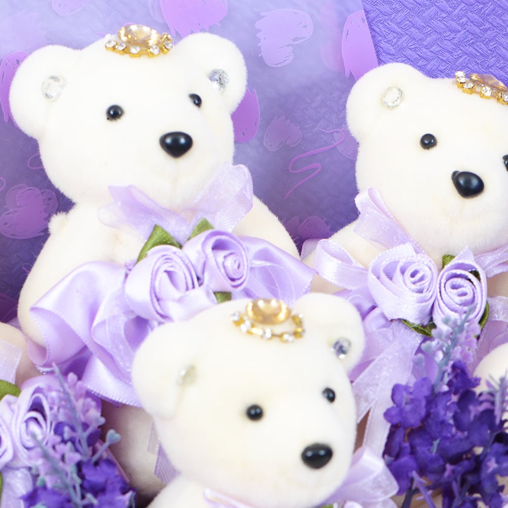 Just Purple Teddy Bear Bouquet - TEM IMPORTS™