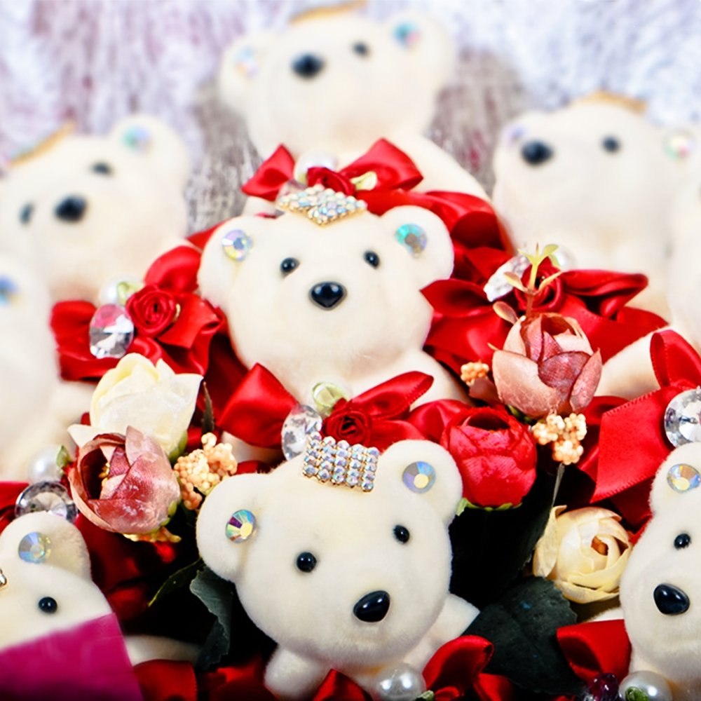 Just You Red Teddy Bear Bouquet - TEM IMPORTS™