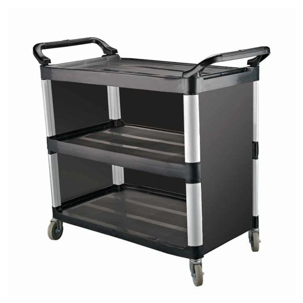 KH Commercial Small 3-Side Enclosed Utility Service Cart - Black - TEM IMPORTS™