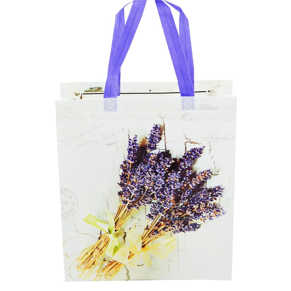 Large Lavender Bunch Coated Non Woven Bags - Pk10 - TEM IMPORTS™